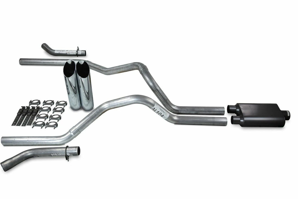 2.5" Dual Exhaust Kit for Ford F150 (2021–2025) - 2 Chamber Slash Tips