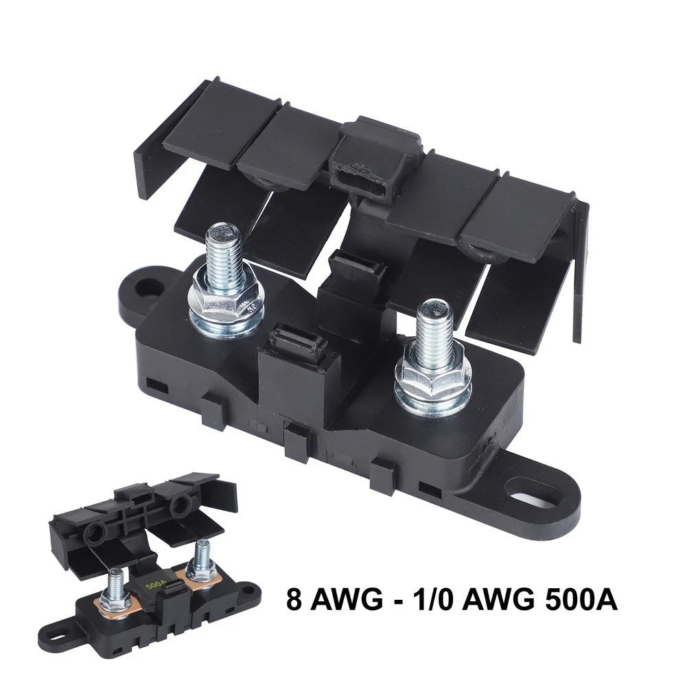 Fuse Holder with Cover for ForMEGA 500A Fuse M8 Stud (Trucks, Buses, Marine)