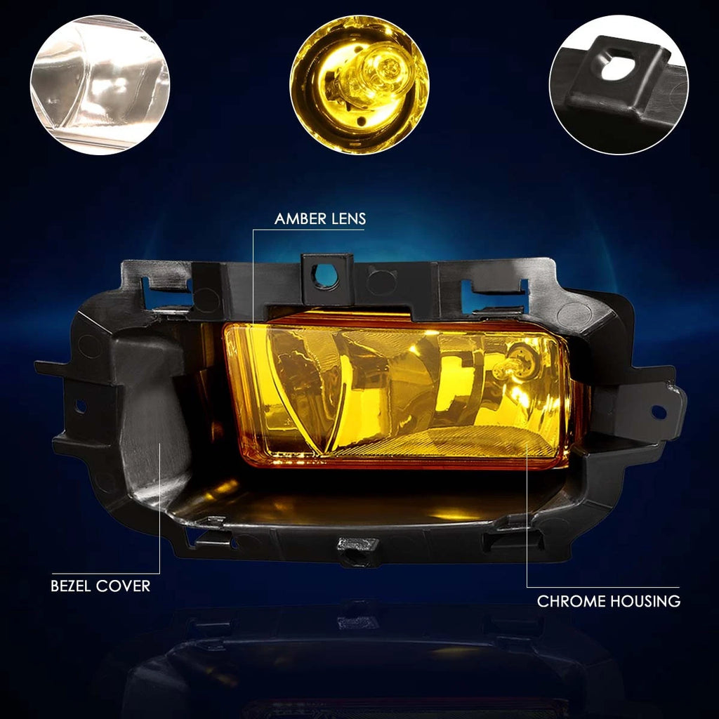 Amber Lens Bumper Fog Light Set for Chevy Silverado 1500 (2014–2015)