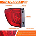 Set of 2 LED Outer Tail Lights for Honda Pilot (2016–2018) OE Style Chrome