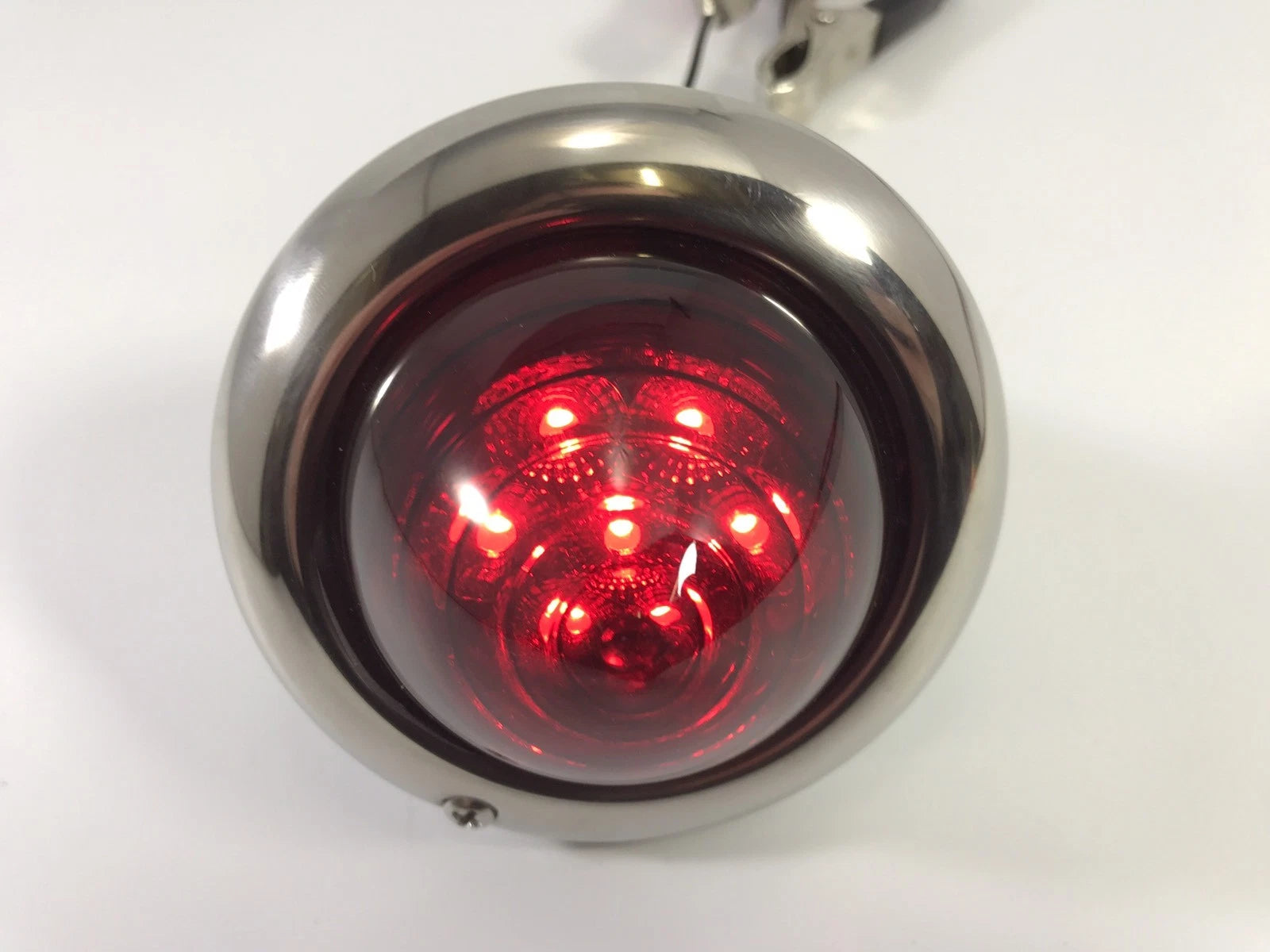 Universal LED Tail Light Stainless Bezel Beehive Glass for Baby Bullet Set 4