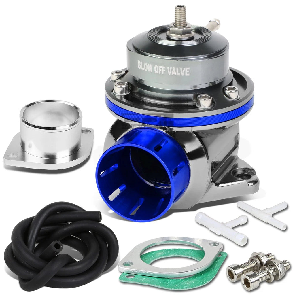 Universal Blue Type-FV 2-Bolt Blow Off Valve + 2.5" Dual Port Flange Adapter