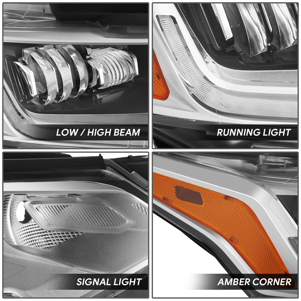 Chrome Amber LED Headlight for Chevy Equinox (2018–2021)
