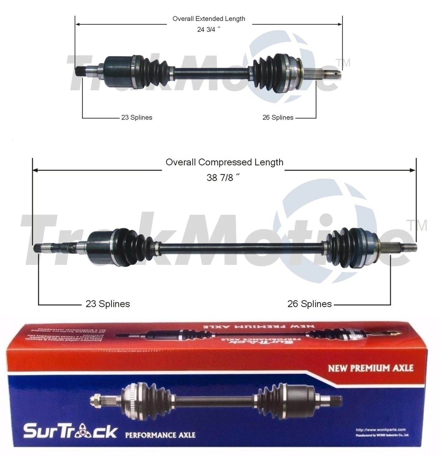 Set of 2 Front CV Axle Shafts for Dodge Aries 400 L4 (1983)