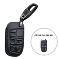 Leather Remote Key Cover Case Chain Holder for Jeep Cherokee