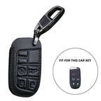 Leather Remote Key Cover Case Chain Holder for Jeep Cherokee