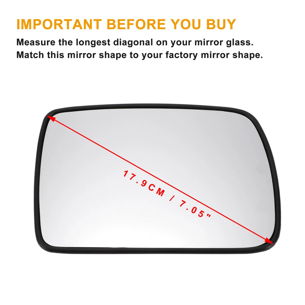 Right Side White Mirror Glass w/ Back for KIA Picanto (2004–2007)