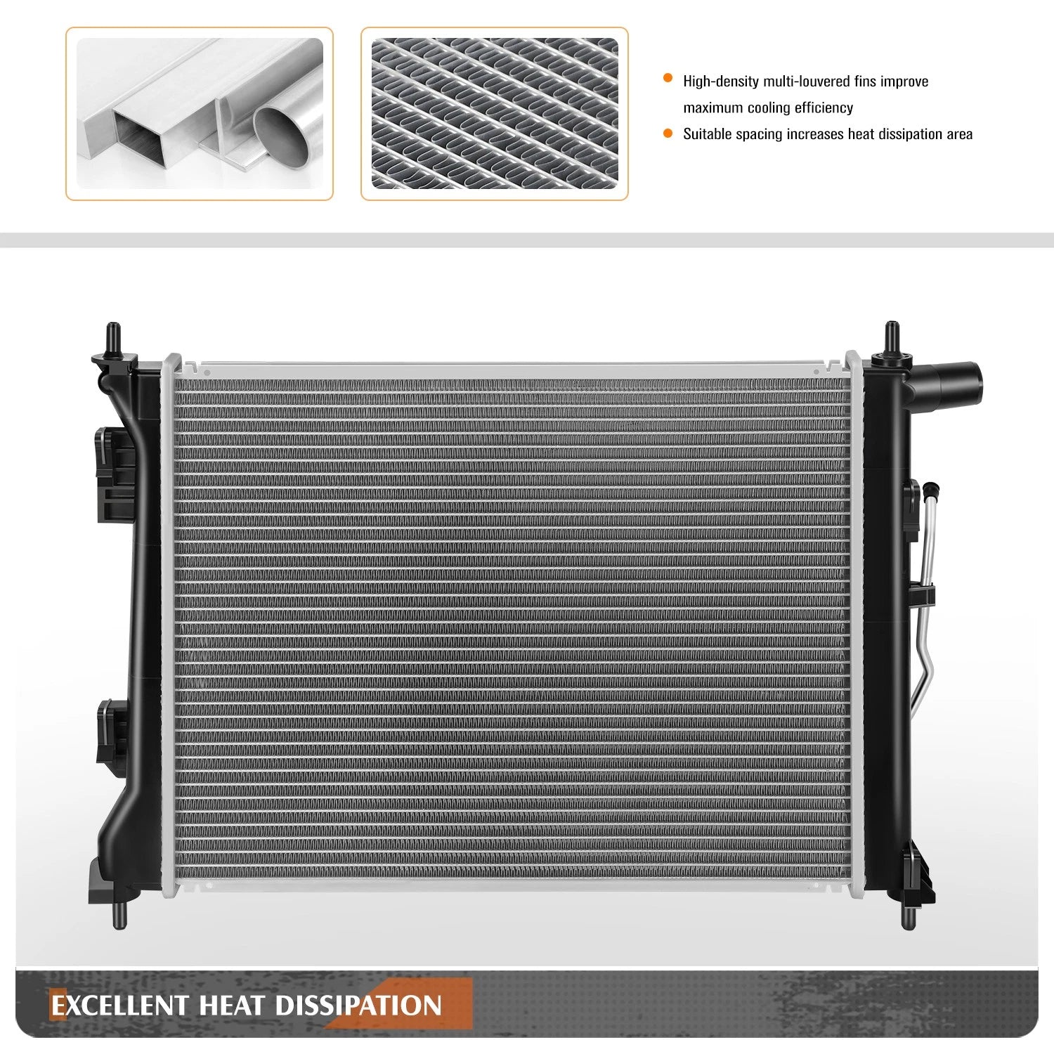 Full Aluminum Core Radiator for Hyundai Accent, Kia Rio (2012–2017) DPI-13253