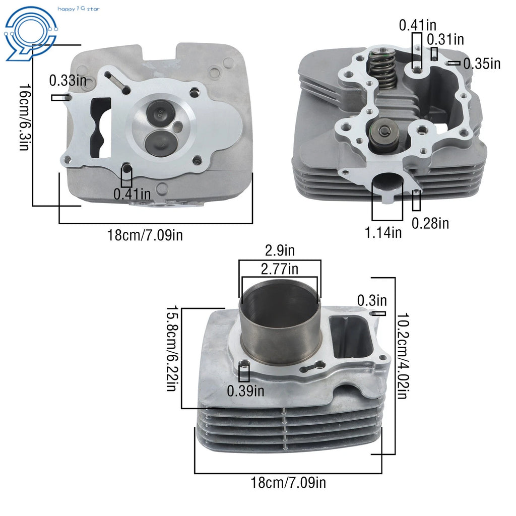 Cylinder Head Piston Kit for Honda Recon 250 TRX250TE/TM (2002–2014)