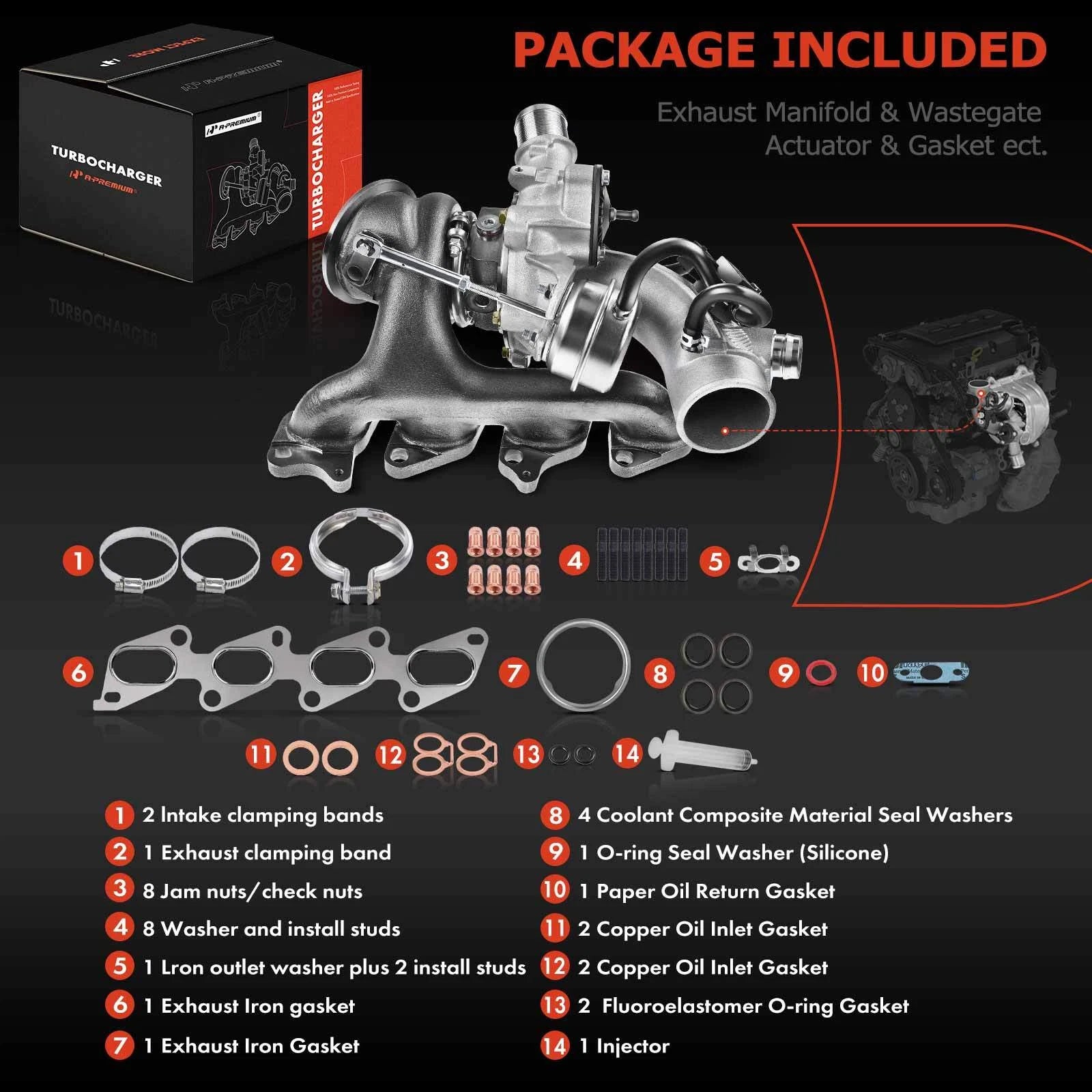 Turbocharger for Chevy Cruze, Sonic, Trax, Buick Encore (2011–2016)