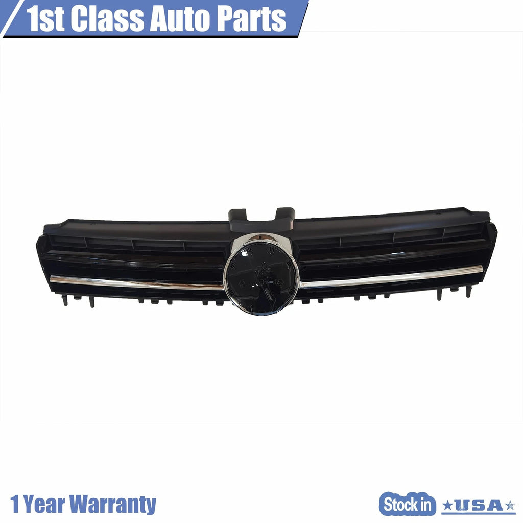 Front Black Trim with Chrome Grille for VW MK7 Golf/GTI (2015–2016)