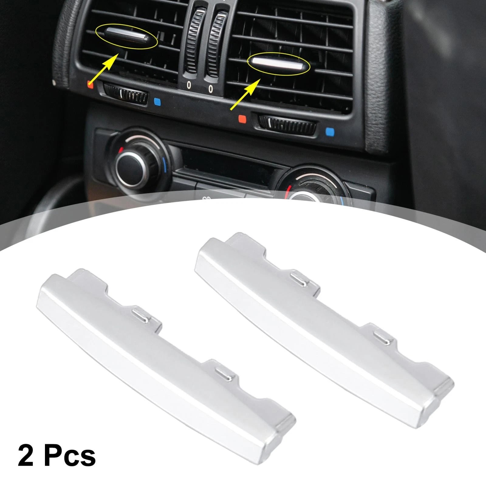 2pcs AC Air Vent Outlet Tab Clip Chrome for BMW X5 F15 X6 F16 (2014–2018)