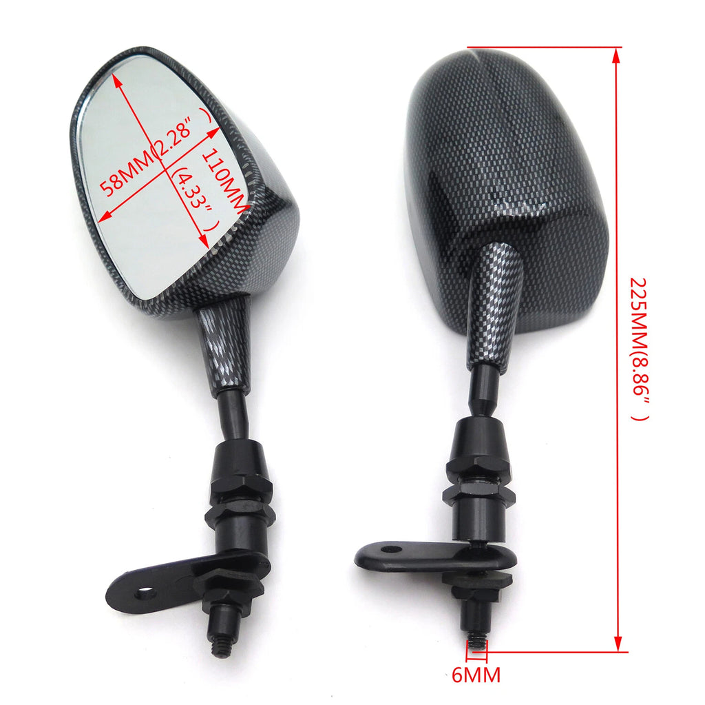 Racing Mirror for Yamaha YZF-R6 R1 (2002–2008) Carbon