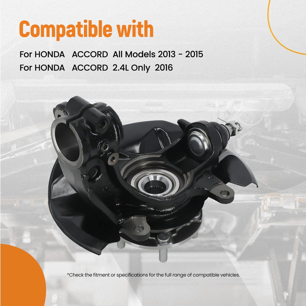 Front Steering Knuckle & Wheel Hub Bearing Assembly for Honda Accord (2013-2015)