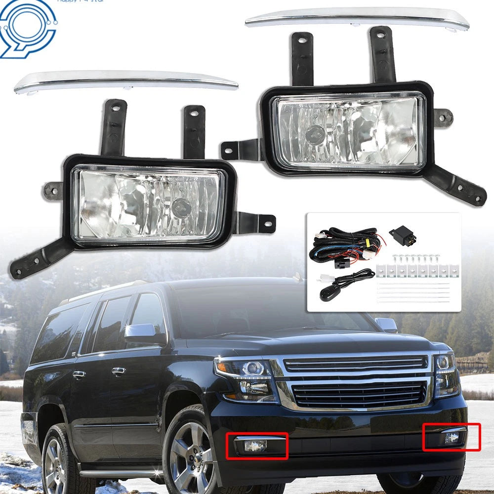 Fog Lights for Chevy Suburban/Tahoe (2015–2020) Left+Right Side