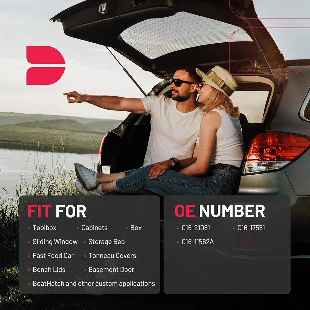28" 115N/26lb Gas Struts for Leer Camper Pickup Motorhome Door (2016–2017)