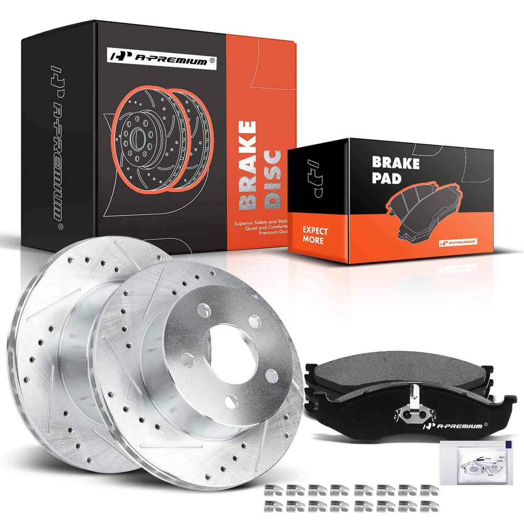 6x Front Drilled Rotors & Ceramic Brake Pads for Jeep Cherokee (1984–2001)