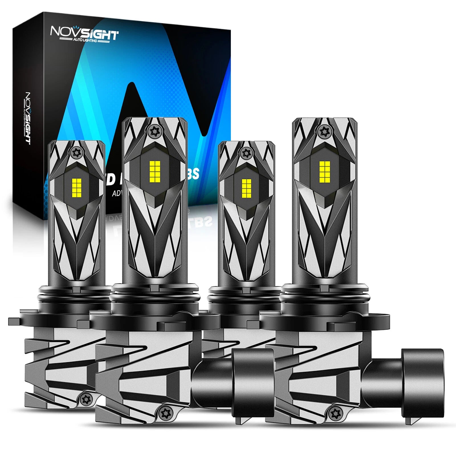 2X NOVSIGHT 9005 9006 LED Headlight Bulbs Kit White 6500K 16000LM