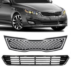 2Pcs Front Upper & Lower Bumper Grille Grill for Kia Optima (2014–2015)