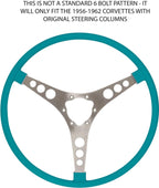 Steering Wheel Replacement for 1959–1960 Chevrolet Corvette (Turquoise 15")