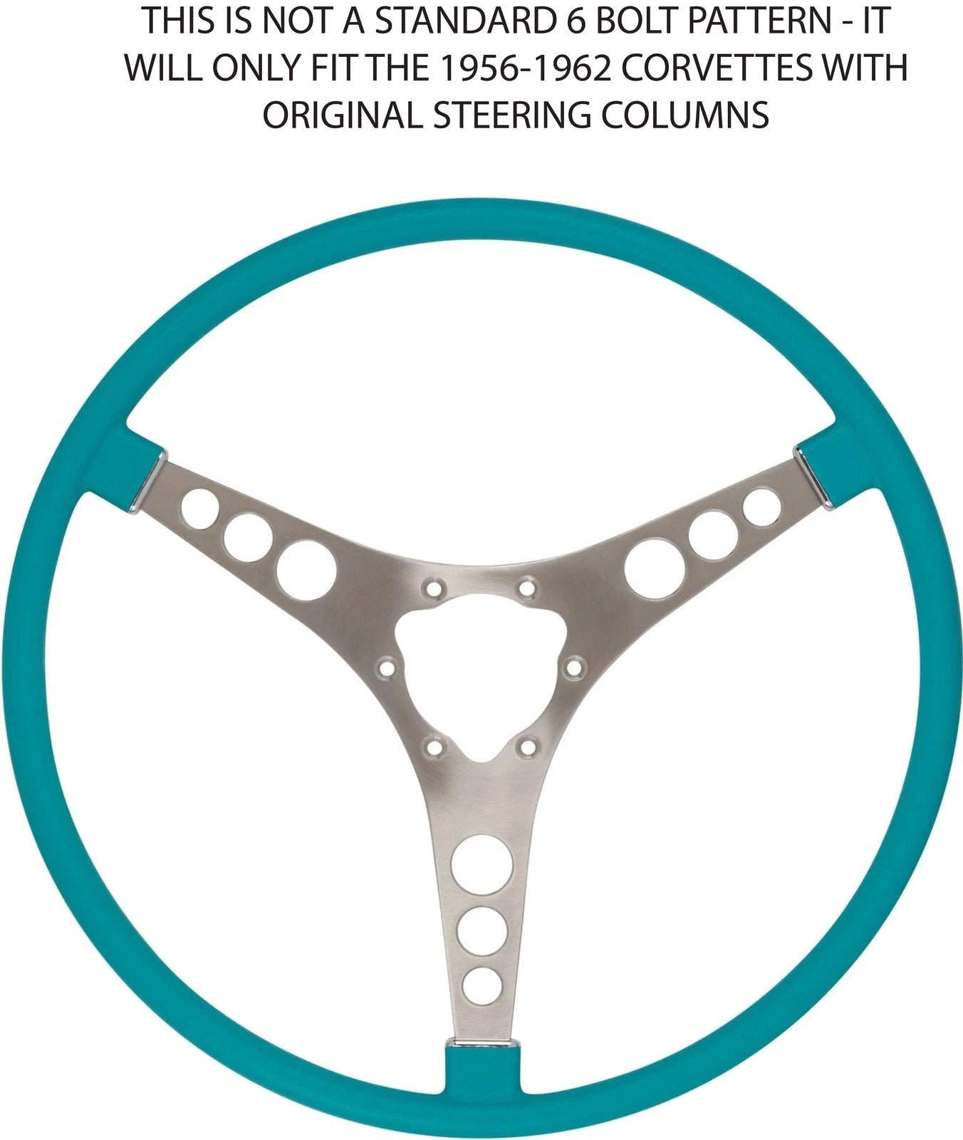 Steering Wheel Replacement for 1959–1960 Chevrolet Corvette (Turquoise 15")