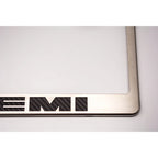 Stainless Steel License Plate Frame with HEMI Inlay for Dodge Challenger (2015–2023)