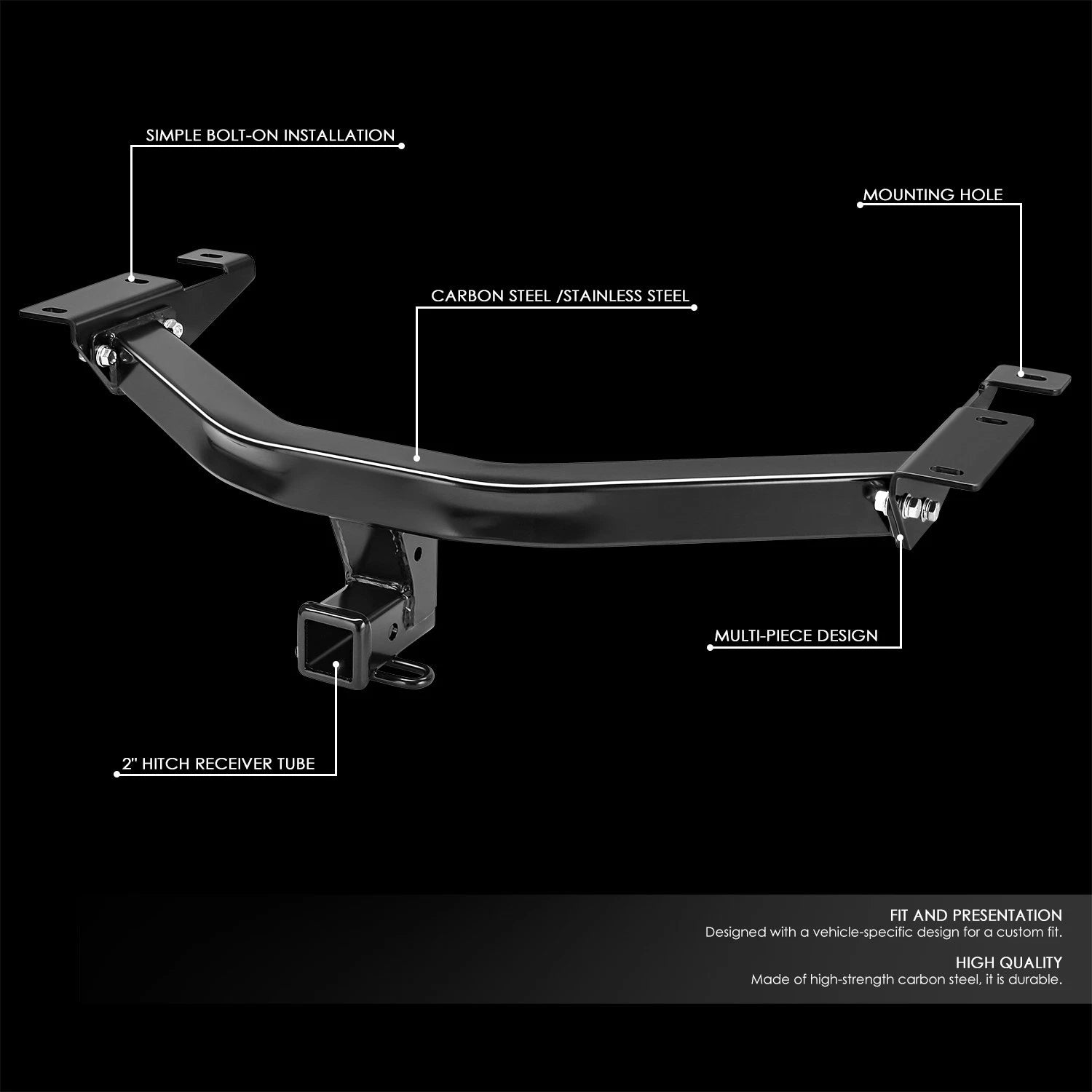 2in Class III Hitch Receiver for Honda Pilot Acura MDX (2014–2022)