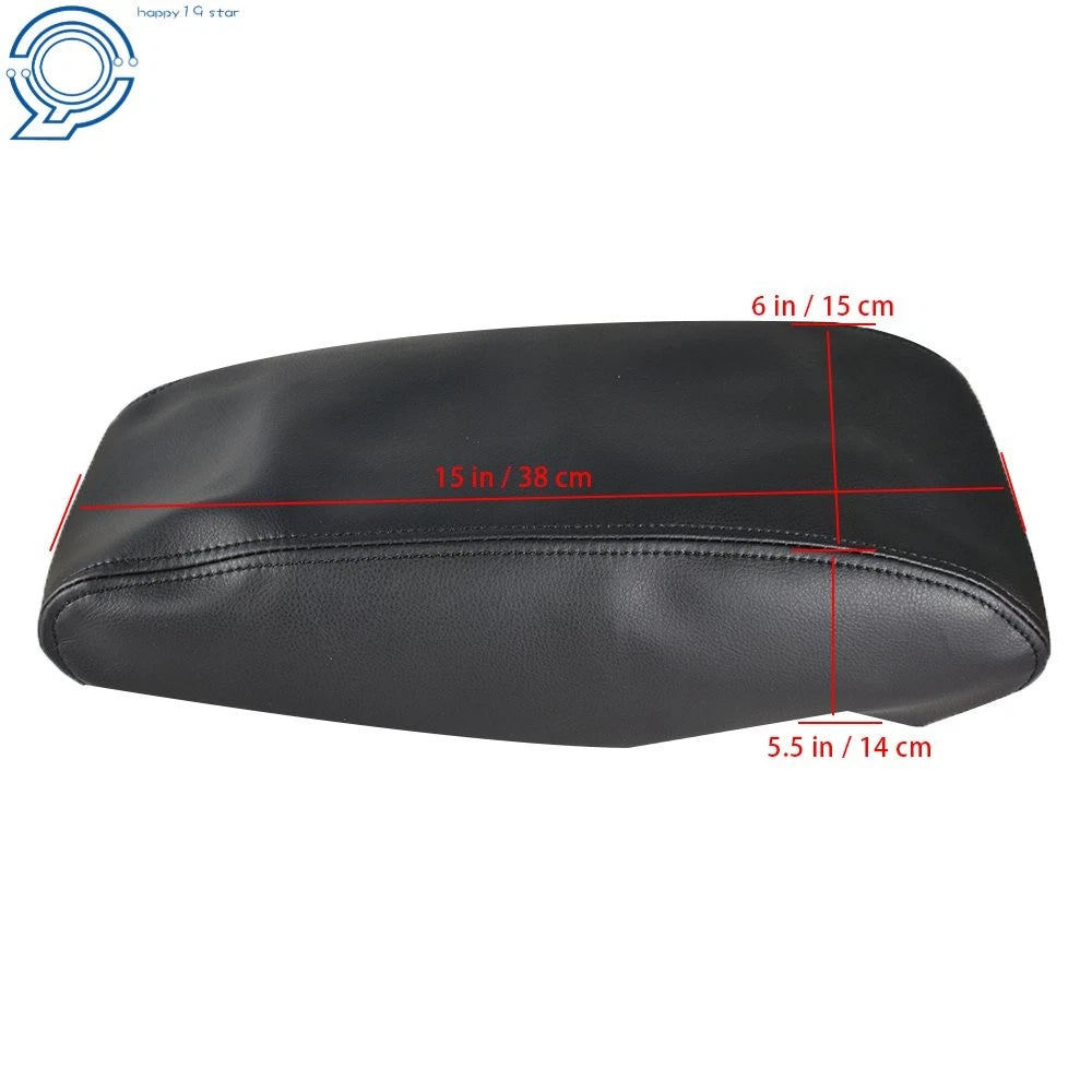 Black Leather Center Console Lid Armrest Cover for Jeep Grand Cherokee (2011–2019)