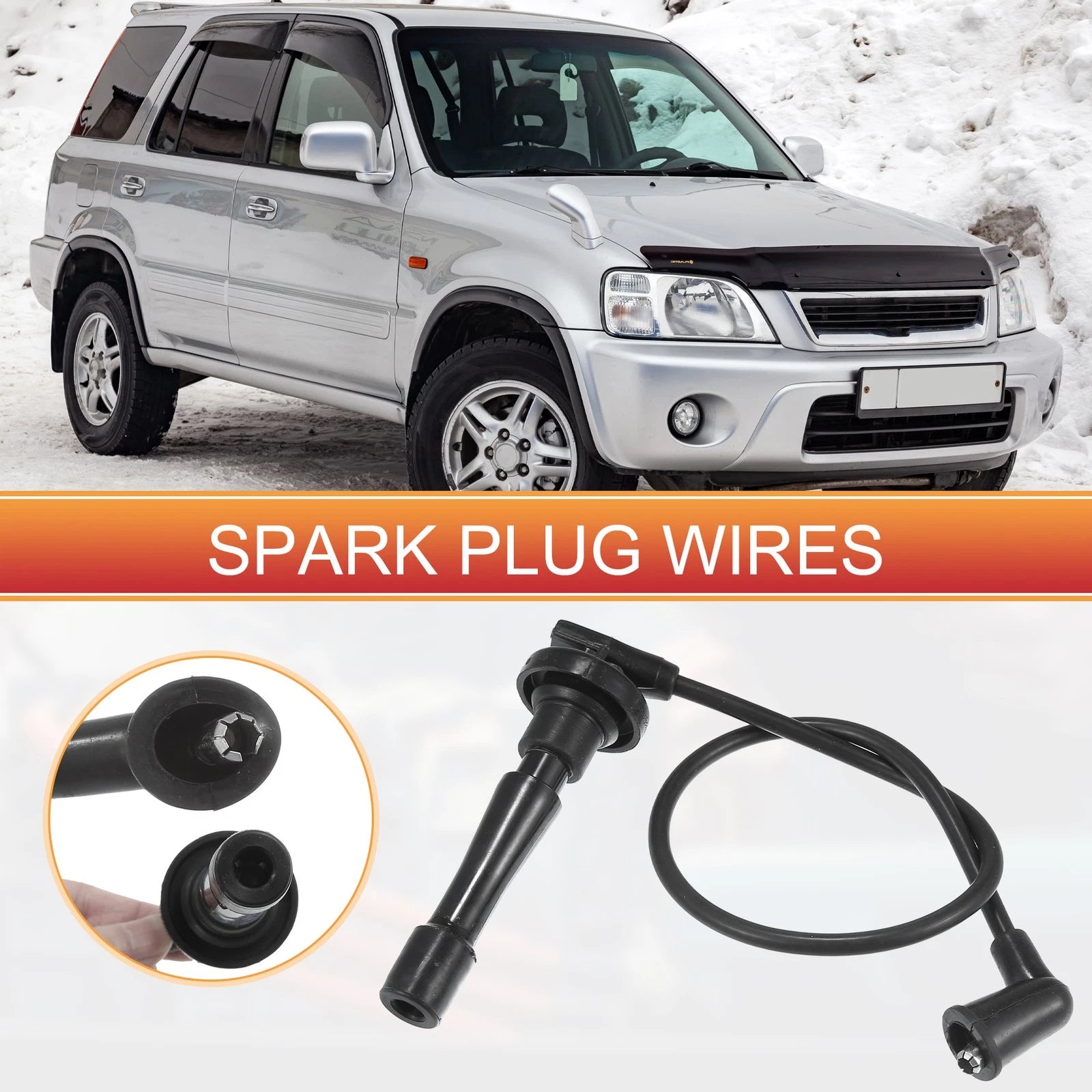 Set of 4 Spark Plug Wire Ignition Coil Cables No.32700PHK003 for Honda CR-V (1997–2001)