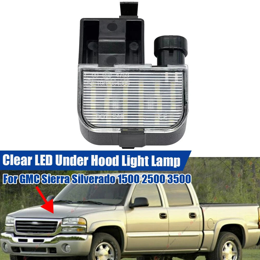 1X White LED Under Hood Light for GMC Sierra Chevrolet Silverado 1500 2500 3500