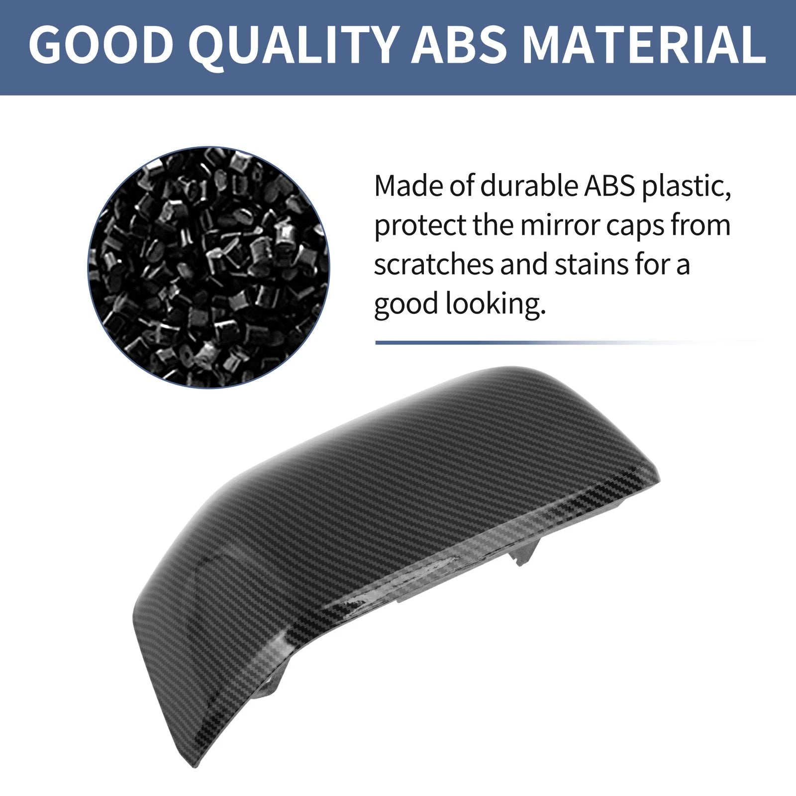 Pair of Mirror Cover Cap for Ford F-150 (2015–2020) FL3Z-17D743-BA Carbon Texture