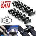 6AN Hose Separator Clamp for Oil Fuel Line (Aluminum Adapter Black) (—)