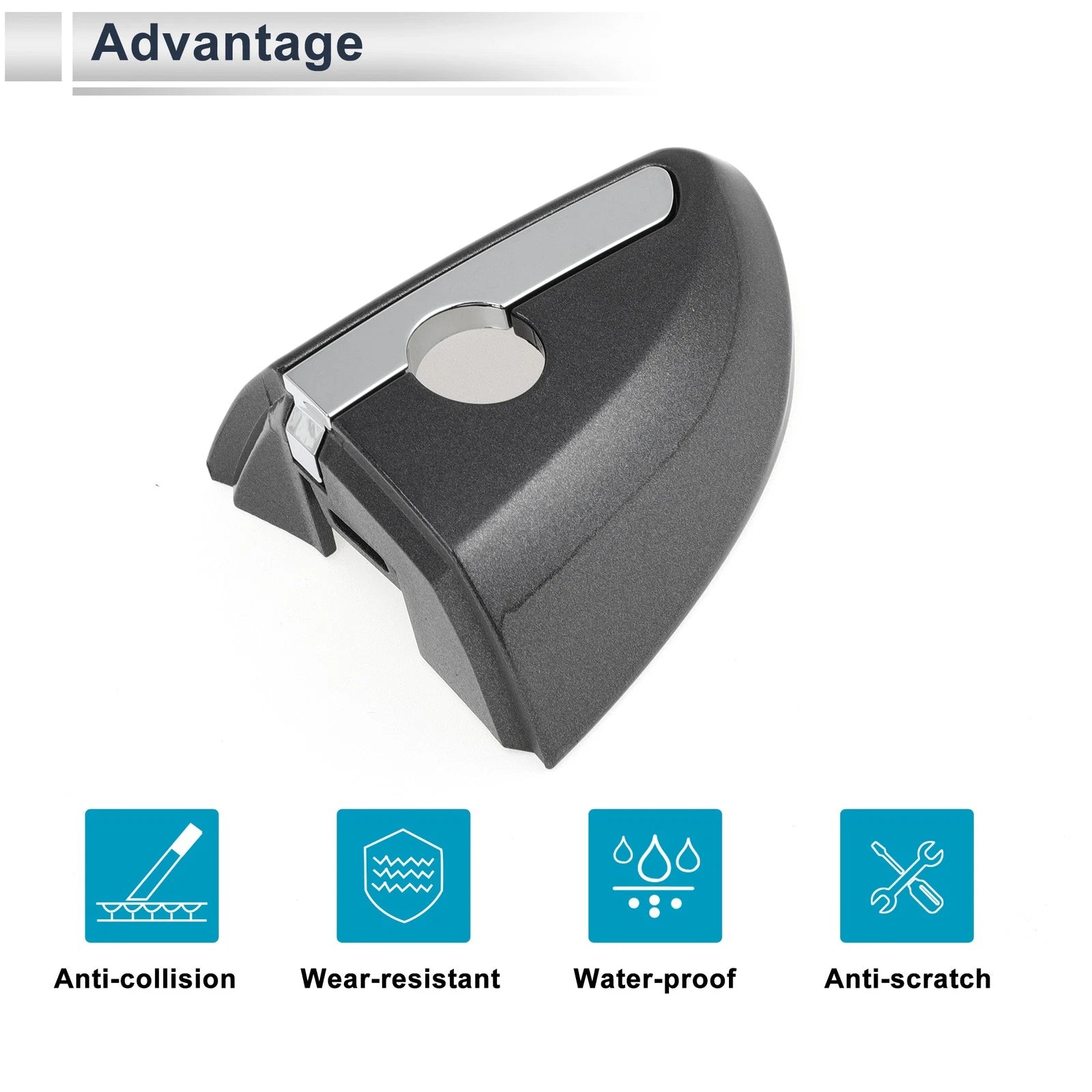 Front Left Door Handle Lock Cylinder Cover for Toyota Corolla (2014–2018) Gray