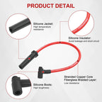 Set of 10.2MM High Heat Spark Plug Wires for Jeep Wrangler (1987–1995)