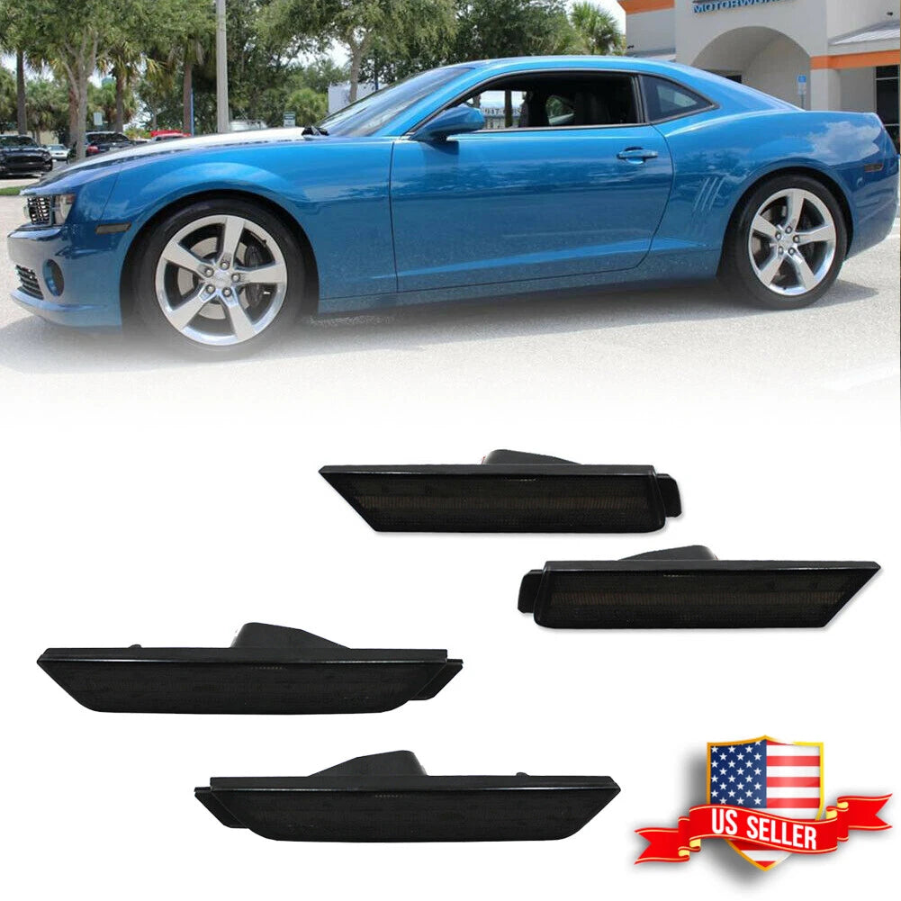 Smoked Lens Side Marker Light Bumper Housing for Chevy Camaro (2010–2015)