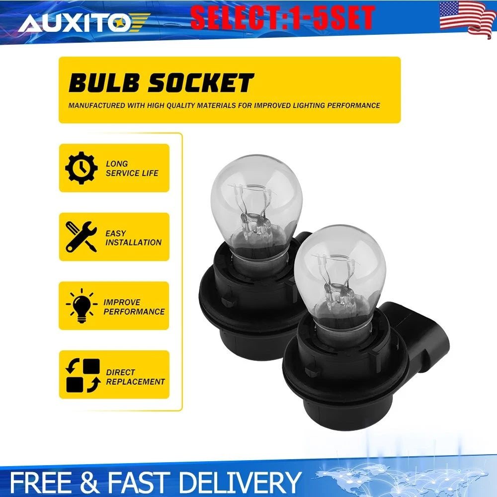 2X Front DRL Daytime Running Light Bulb & Socket for Jeep Renegade (2014–2021)