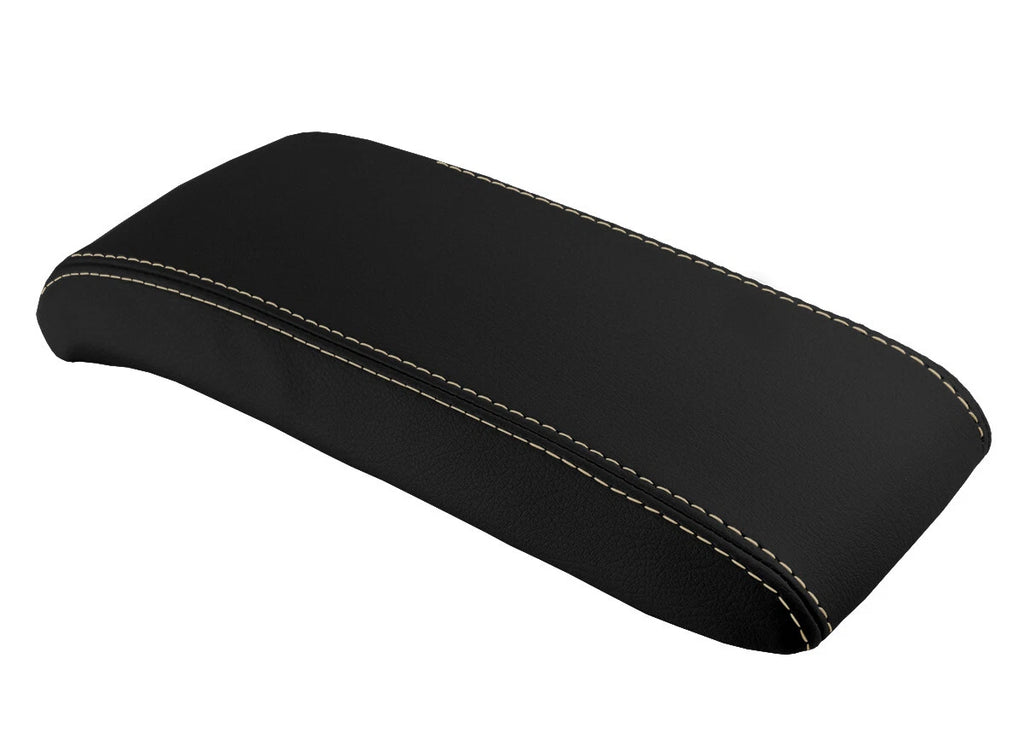 Leather Console Lid Armrest Cover for Jeep Compass (2009–2016) Beige Stitch