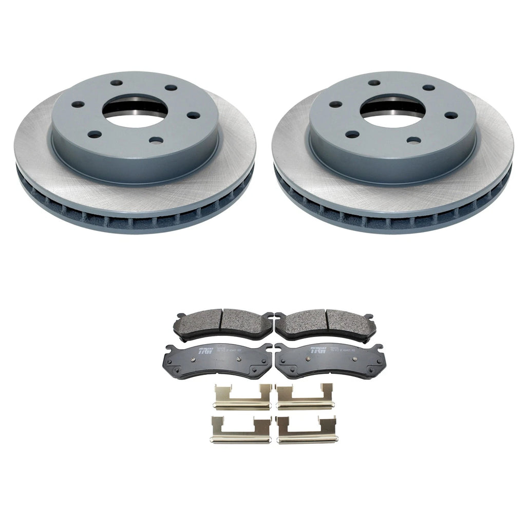 DuraGo Front Rotors & TRW Pro Semi-Metallic Brake Pads Kit for Tahoe V8 4WD (2000)