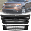 Set of 2 Black Grille for Ford Explorer (2011–2015)