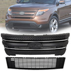 Set of 2 Black Grille for Ford Explorer (2011–2015)