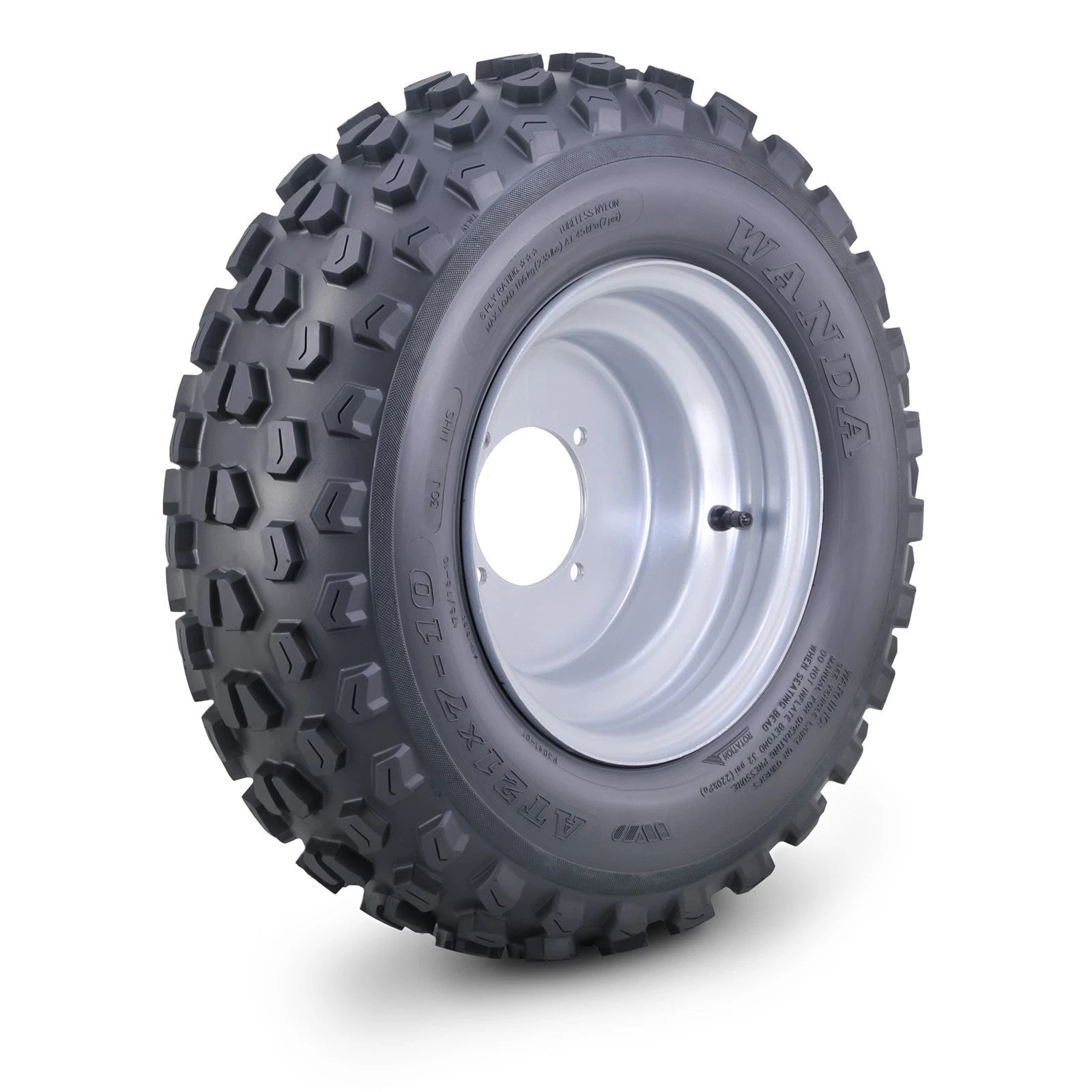 WANDA ATV Tire Assembly 21X7-10 with 4/110mm PCD for ATV
