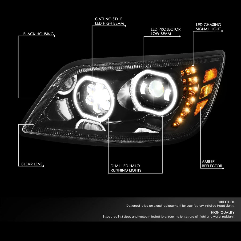 Sequential LED Halo Projector Headlights for Hino 258 268 338 (2006–2017)