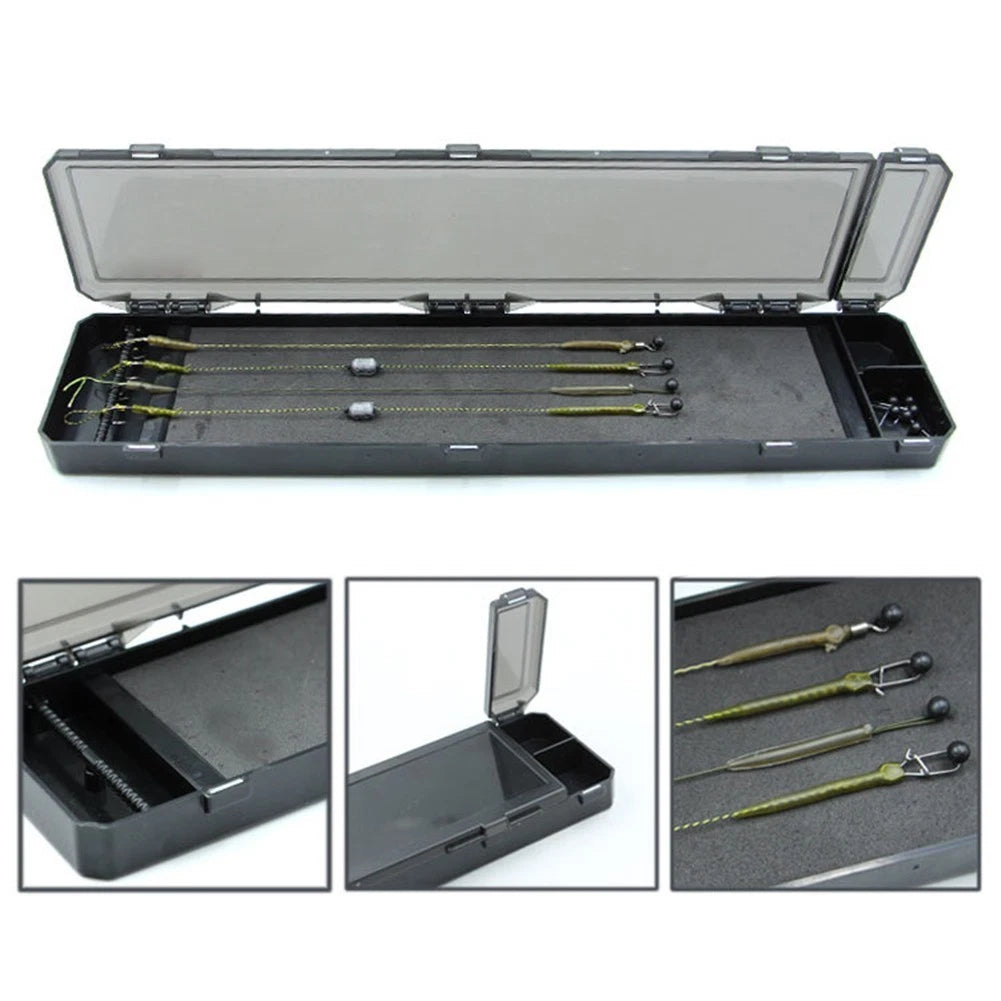 Tackle Box for Carp Fishing (34.5cm) - Black with Compartments Organizer