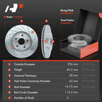 Front Drilled Brake Rotors and Ceramic Pads for Toyota Sienna (2004–2010)
