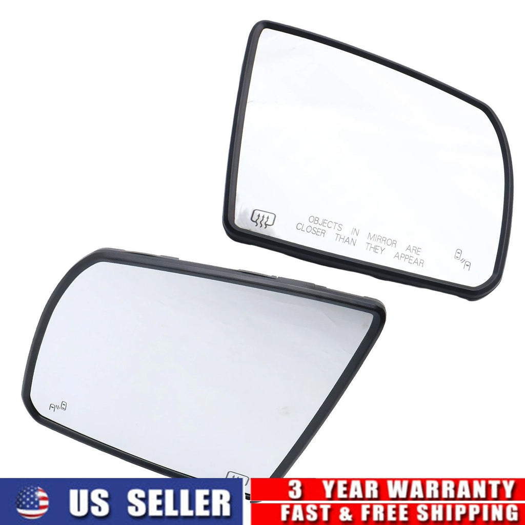 Pair Door Mirror Glass for Toyota Tundra (2014–2021) Heated, Blind Spot Detection