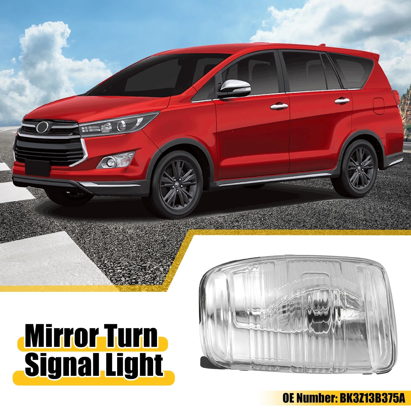 Front Right Side Mirror LED Turn Signal Light No.BK3Z13B375A for Ford Transit (2014–2023)