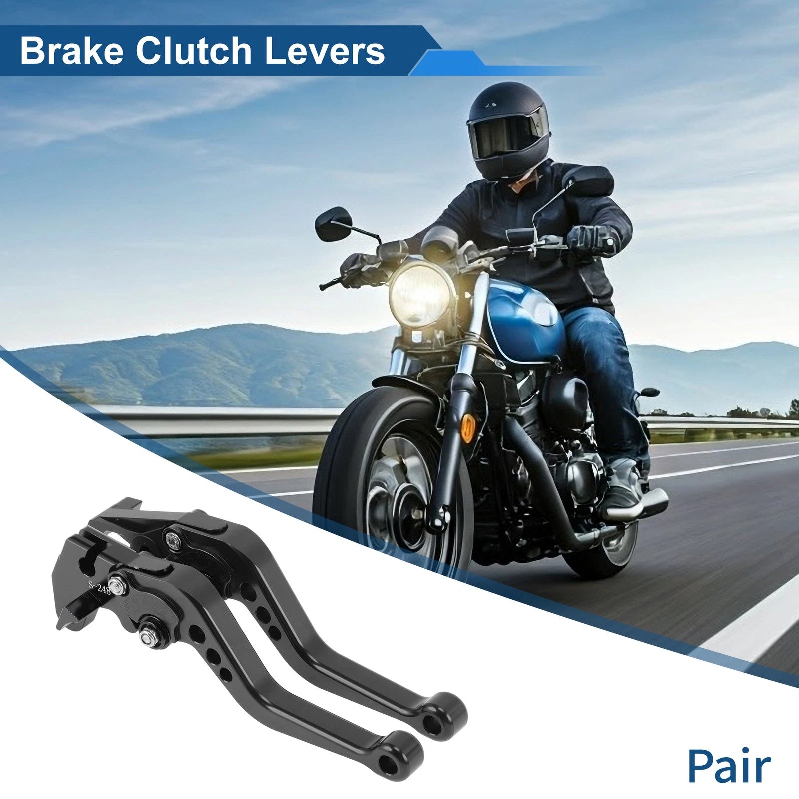 Adjustable Short Brake Clutch Levers for Suzuki GSXR600 (1997–2003) Solid Black