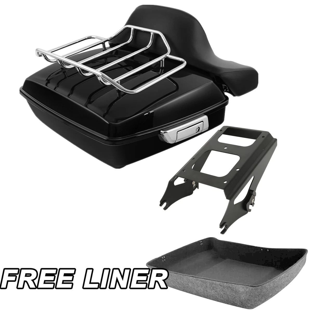 Chopped Trunk Mount Rack Backrest Pad for Harley Touring (2009–2013)
