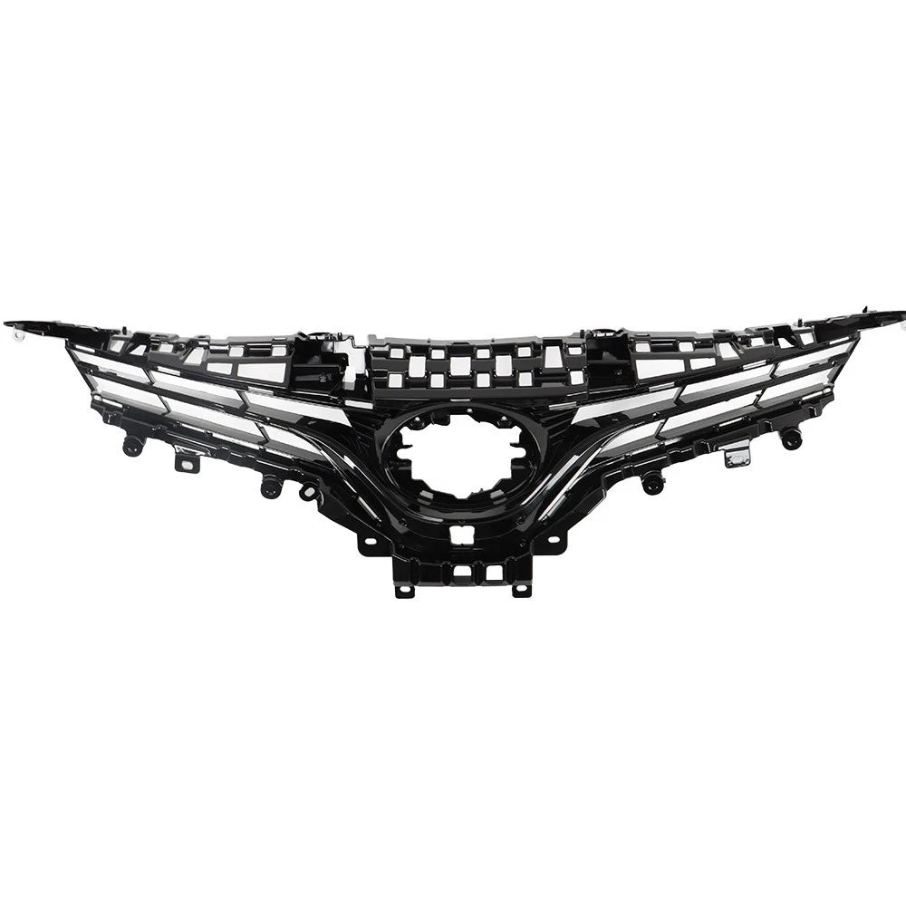 Front Upper & Lower Bumper Grilles for Toyota Camry (2018–2020) Black
