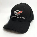 Black Flexfit Hat Cap Replacement for Chevrolet Corvette C5 (1997–2004)